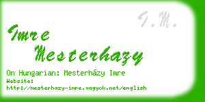 imre mesterhazy business card